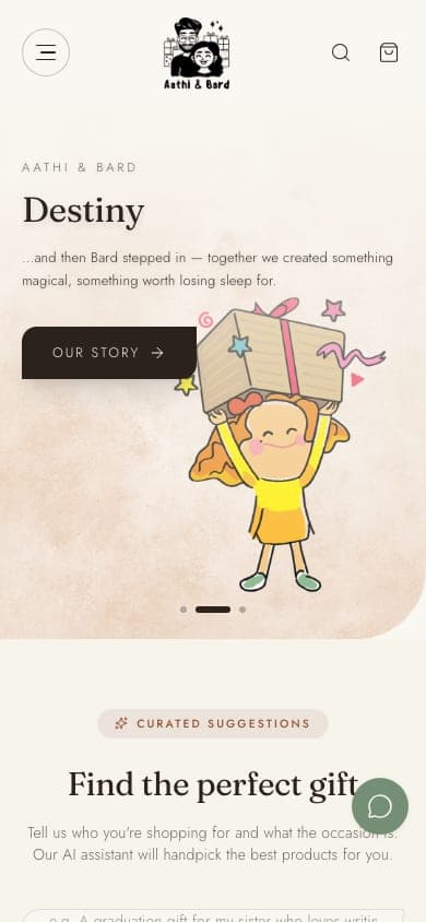 Aathi & Bard — Hand-bound Journals & Personalised Gifting — mobile preview